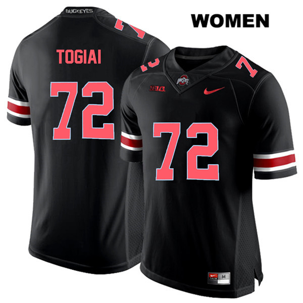 Ohio State Buckeyes Women's Tommy Togiai #72 Red Number Black Authentic Nike College NCAA Stitched Football Jersey QP19B61CA